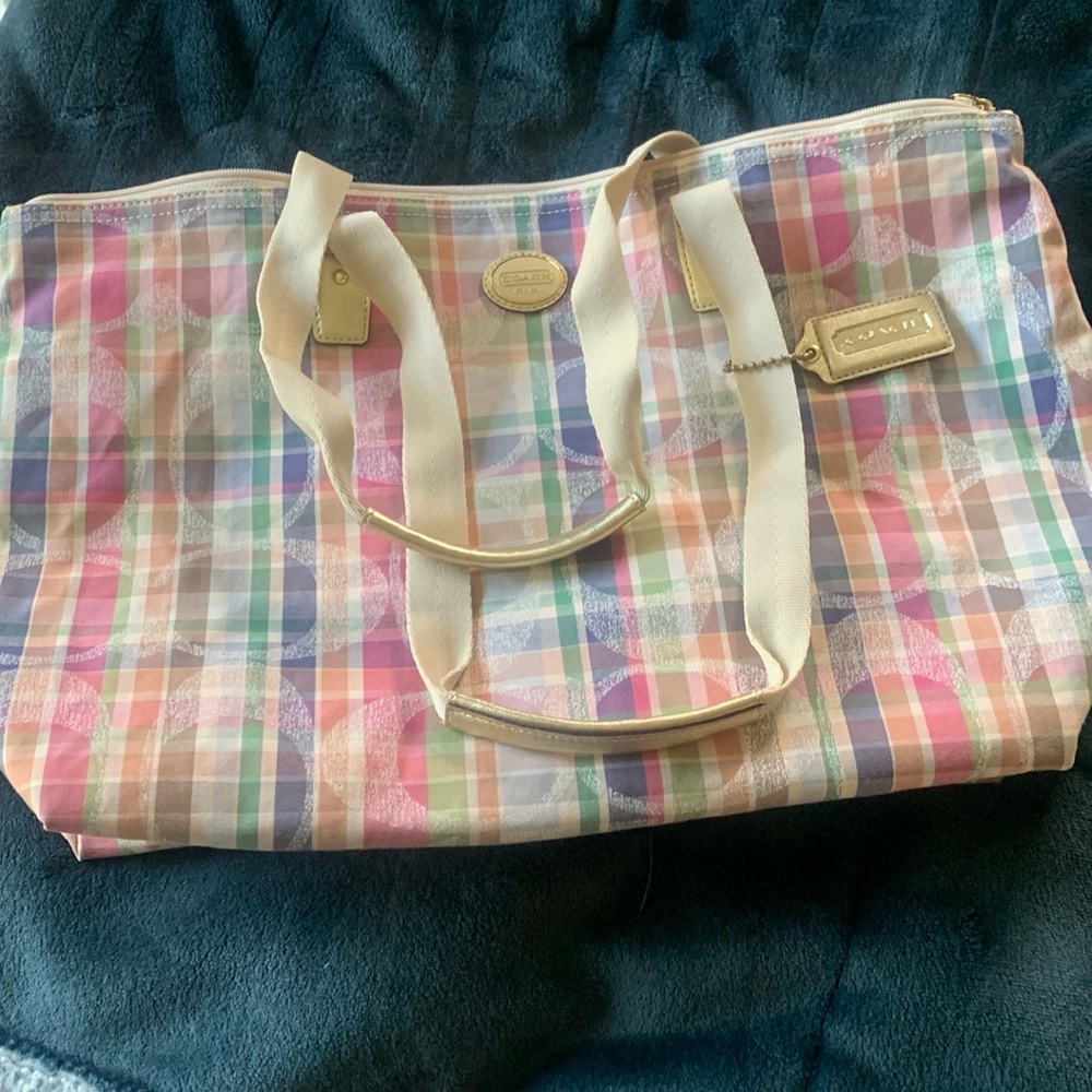 Extra large Coach beach tote- excellent condition